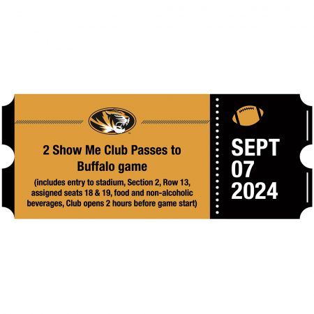 Two (2) Show Me Club passes to Buffalo game on 9/7/24