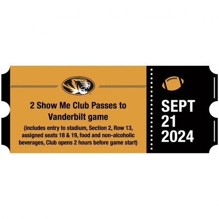 Two (2) Show Me Club passes to Vanderbilt game on 9/21/24